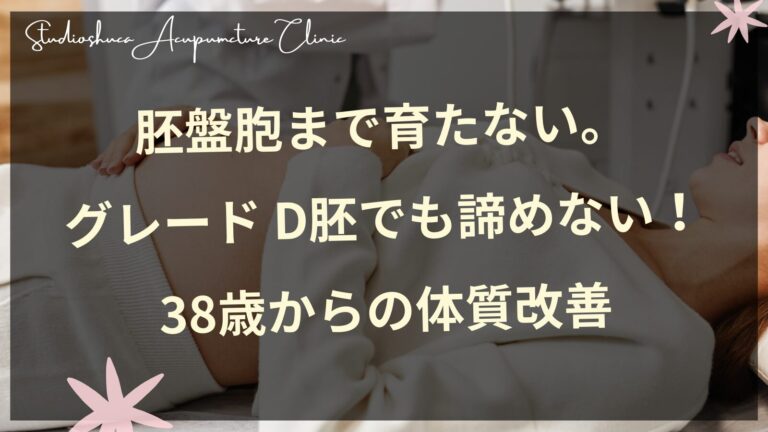 胚盤胞まで育たない。グレード D胚でも諦めない！38歳からの体質改善