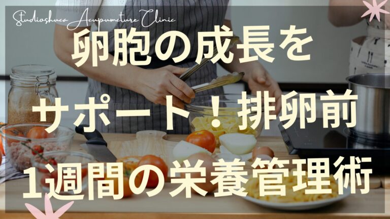 卵胞の成長をサポートする栄養豊富な食材と基礎体温計のイメージ