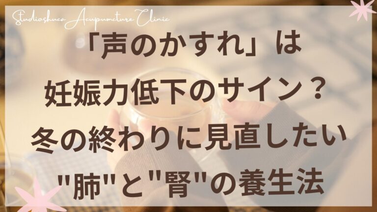 声のかすれと妊活の関係を東洋医学の肺と腎の養生法で解説するイメージ